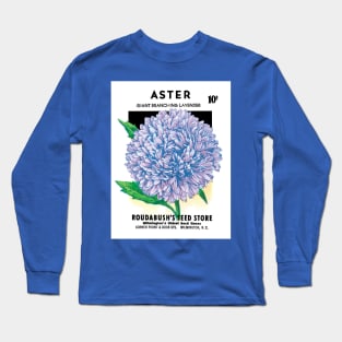 Vintage Aster Roudabush Seed Packet Long Sleeve T-Shirt